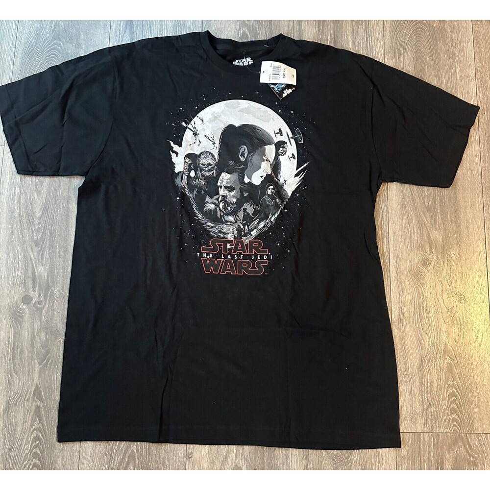 Star Wars The Last Jedi XXL Short Sleeve Black Graphics T-Shirt 100% Cotton NWT
